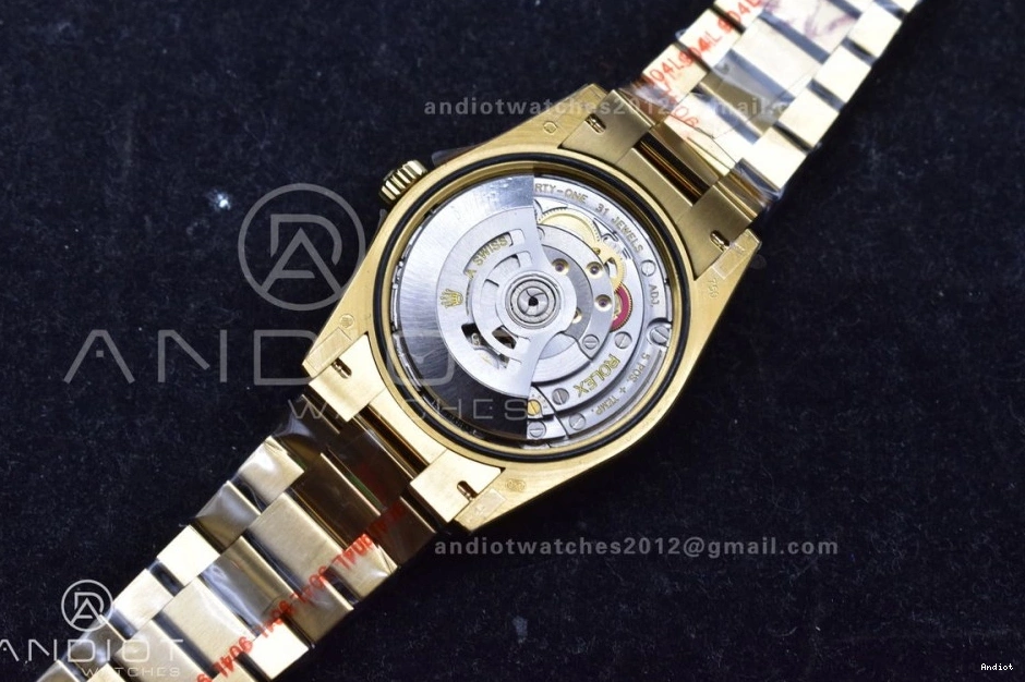 Best Gold President 694 DayDate Diamond Steel YG Stick vr3255 (Gain Dial Edition 36 Durable Weight) with QF V5 Bracelet 904L on 0713